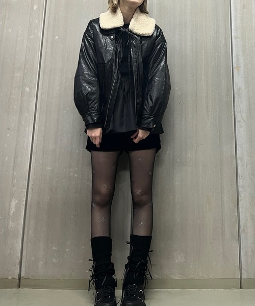 poiregnee（ポワニェ）の「［select］リボンレッグウォーマー（レッグウォーマー・レディース・オリーブ/ブラック/ベージュ/ホワイト・FREE）」の11枚目の写真