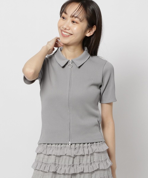 niko and...（ニコアンド）の「クロップドZIPリブカーディガン（カーディガン/ボレロ・レディース・ホワイト/グレー/ブラック・FREE）」の3枚目の写真