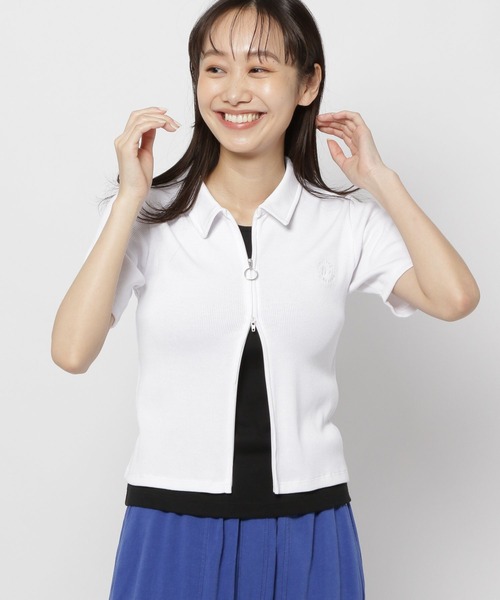 niko and...（ニコアンド）の「クロップドZIPリブカーディガン（カーディガン/ボレロ・レディース・ホワイト/グレー/ブラック・FREE）」の2枚目の写真