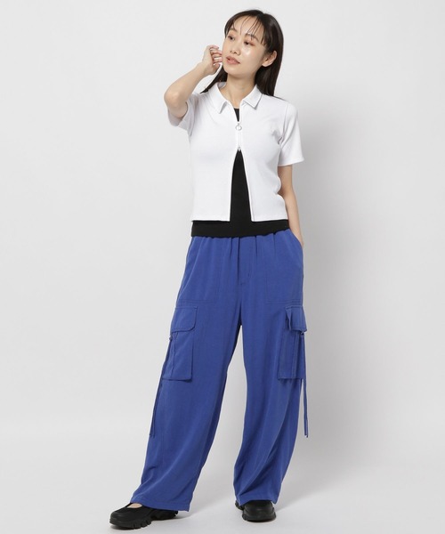 niko and...（ニコアンド）の「クロップドZIPリブカーディガン（カーディガン/ボレロ・レディース・ホワイト/グレー/ブラック・FREE）」の4枚目の写真