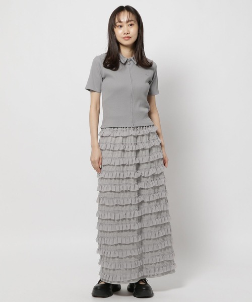 niko and...（ニコアンド）の「クロップドZIPリブカーディガン（カーディガン/ボレロ・レディース・ホワイト/グレー/ブラック・FREE）」の7枚目の写真