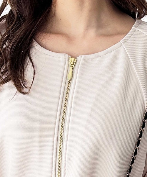 GeeRA（ジーラ）の「前後2WAYハーフジップミニワンピース（ワンピース・レディース・ブラック/アイボリー/モカ・MEDIUM/LARGE）」の6枚目の写真