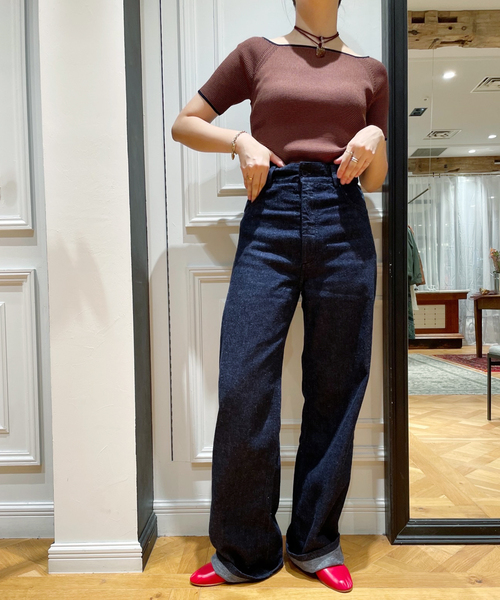 IENA LA BOUCLE(イエナラブークル)の「BASERANGE/ベースレンジ NAVALO パンツ(デニムパンツ・レディース・ブルー系その他・SMALL)」の2枚目の写真