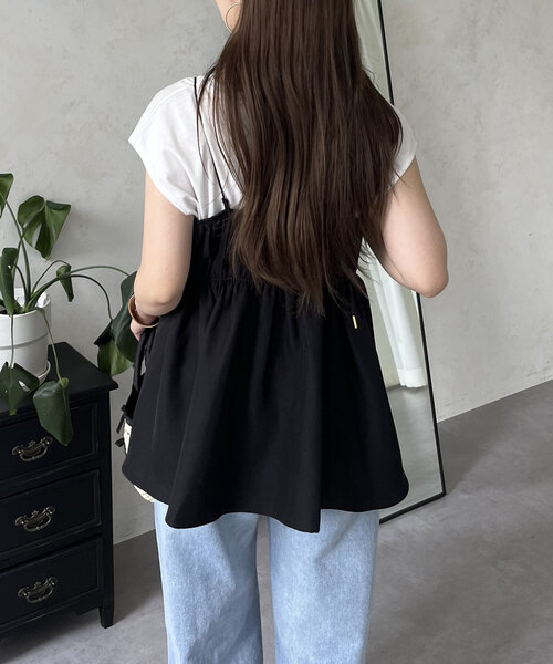 prose verse(プロズヴェール)の「フロントレースナローストラップビスチェ(キャミソール・レディース・ブラック・LARGE/MEDIUM)」の6枚目の写真