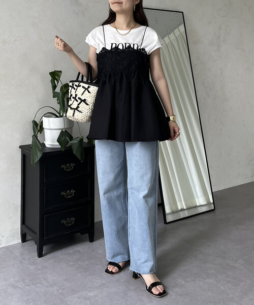 prose verse(プロズヴェール)の「フロントレースナローストラップビスチェ(キャミソール・レディース・ブラック・LARGE/MEDIUM)」の11枚目の写真