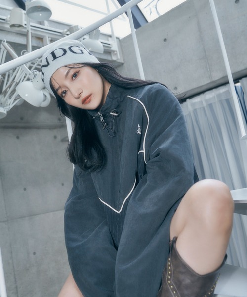 ANDGEEBEE（アンジービー）の「UNISEX ANDGEEBEEニットビーニー（ニットキャップ/ビーニー・レディース・グレー/ホワイト・FREE）」の5枚目の写真