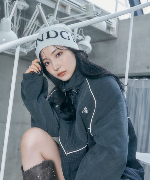 ANDGEEBEE（アンジービー）の「UNISEX ANDGEEBEEニットビーニー（ニットキャップ/ビーニー・レディース・グレー/ホワイト・FREE）」の6枚目の写真