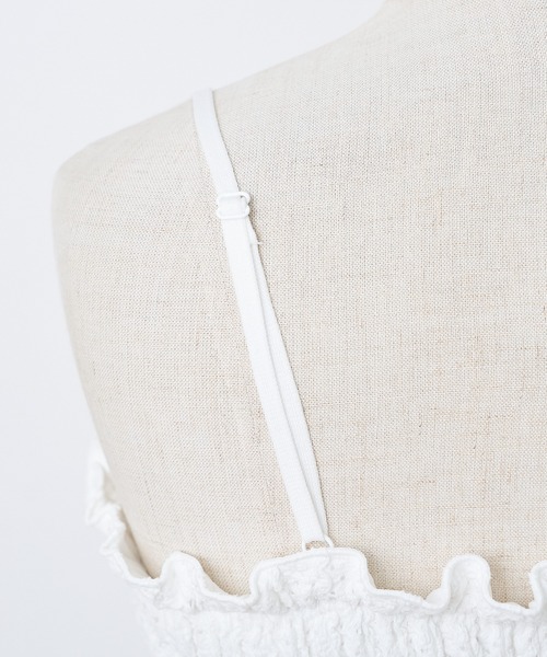 one after another NICE CLAUP（ワンアフターアナザーナイスクラップ）の「シャーリングビスチェ（キャミソール・レディース・オフホワイト/ブラック/ホワイト系その他/ブラウン・FREE）」の20枚目の写真