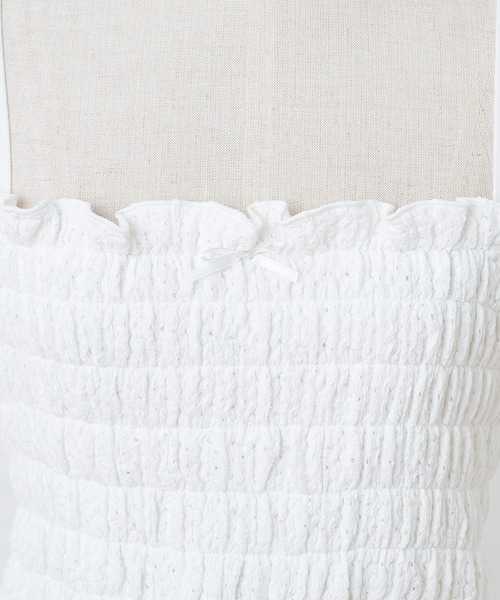 one after another NICE CLAUP（ワンアフターアナザーナイスクラップ）の「シャーリングビスチェ（キャミソール・レディース・オフホワイト/ブラック/ホワイト系その他/ブラウン・FREE）」の21枚目の写真