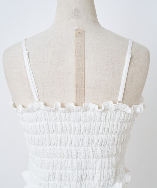 one after another NICE CLAUP（ワンアフターアナザーナイスクラップ）の「シャーリングビスチェ（キャミソール・レディース・オフホワイト/ブラック/ホワイト系その他/ブラウン・FREE）」の19枚目の写真