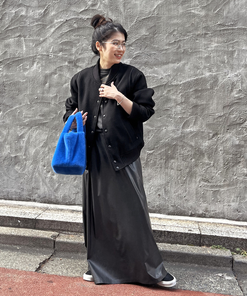 AP STUDIO(エーピーストゥディオ)の「【DUNST/ダンスト】スタジアムジャンバー(スタジャン・レディース・ブラック・FREE)」の3枚目の写真