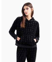ARMANI EXCHANGE | 【A|X アルマーニ エクスチェンジ】エンボスロゴ　フーデッドベルベットパーカー(スウェット)
