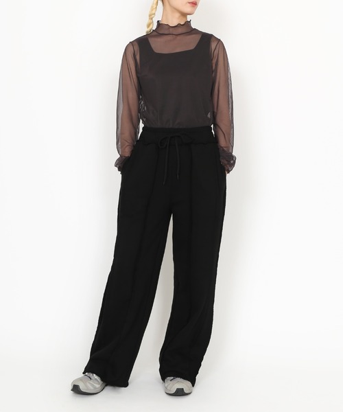 PUNYUS（プニュズ）の「カットオフスウェットパンツ（スウェットパンツ・レディース・杢グレー/ブラック・1/2/3/4）」の10枚目の写真