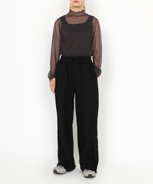 PUNYUS（プニュズ）の「カットオフスウェットパンツ（スウェットパンツ・レディース・杢グレー/ブラック・1/2/3/4）」の12枚目の写真