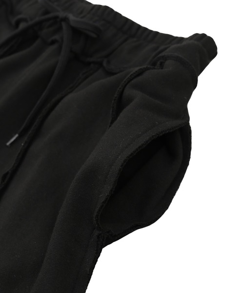 PUNYUS（プニュズ）の「カットオフスウェットパンツ（スウェットパンツ・レディース・杢グレー/ブラック・1/2/3/4）」の3枚目の写真