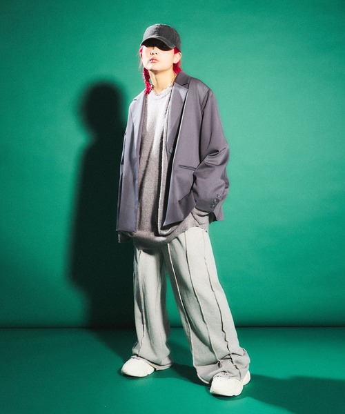 PUNYUS（プニュズ）の「カットオフスウェットパンツ（スウェットパンツ・レディース・杢グレー/ブラック・1/2/3/4）」の8枚目の写真