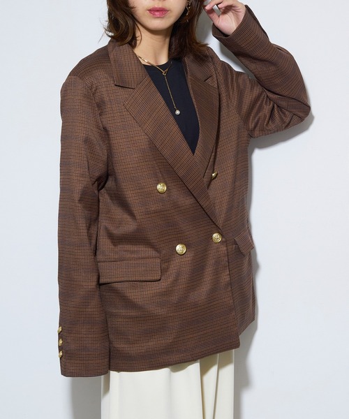 美品✨PPFM ナポレオンジャケット 銀ボタン 金ボタン ブラウン M セール】【MAISON BREEZE reveur】ツイルテーラードジャケット 金