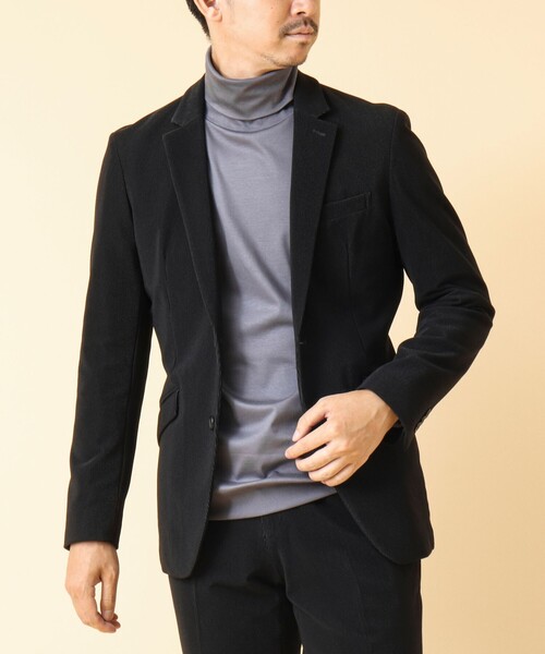 NOLLEY’S(ノーリーズ)の「《セットアップ/ビジカジ対応》4WAYストレッチコール テーラードジャケット(テーラードジャケット・メンズ・ダークネイビー/ベージュ/ブラック・M/L)」の2枚目の写真