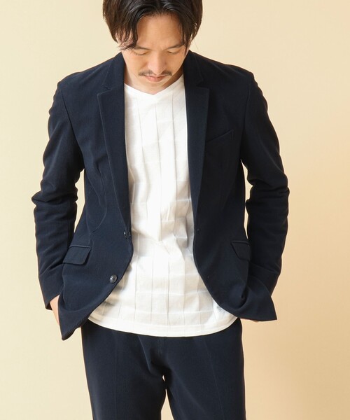 NOLLEY’S(ノーリーズ)の「《セットアップ/ビジカジ対応》4WAYストレッチコール テーラードジャケット(テーラードジャケット・メンズ・ダークネイビー/ベージュ/ブラック・M/L)」の10枚目の写真