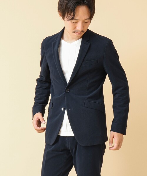 NOLLEY’S(ノーリーズ)の「《セットアップ/ビジカジ対応》4WAYストレッチコール テーラードジャケット(テーラードジャケット・メンズ・ダークネイビー/ベージュ/ブラック・M/L)」の13枚目の写真