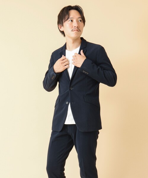 NOLLEY’S(ノーリーズ)の「《セットアップ/ビジカジ対応》4WAYストレッチコール テーラードジャケット(テーラードジャケット・メンズ・ダークネイビー/ベージュ/ブラック・M/L)」の14枚目の写真