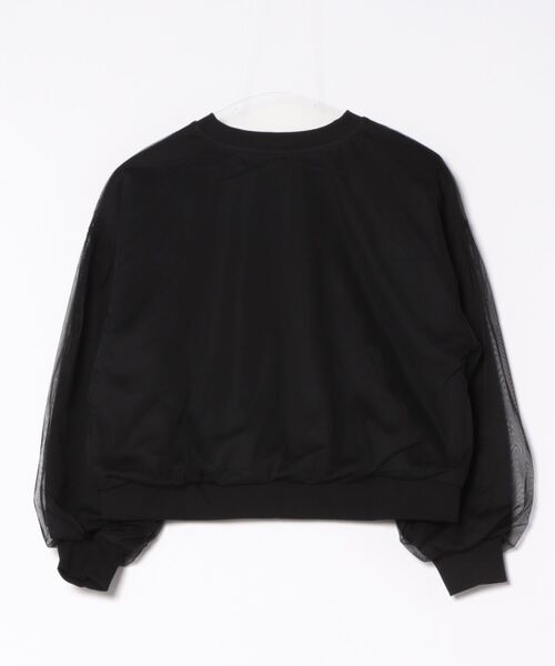 Honeys(ハニーズ)の「チュールゆるトップス(Tシャツ/カットソー・レディース・ブラック/アイボリー/ラベンダー/杢グレー・S/M/L)」の17枚目の写真