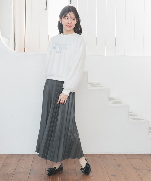 Honeys(ハニーズ)の「チュールゆるトップス(Tシャツ/カットソー・レディース・ブラック/アイボリー/ラベンダー/杢グレー・S/M/L)」の18枚目の写真