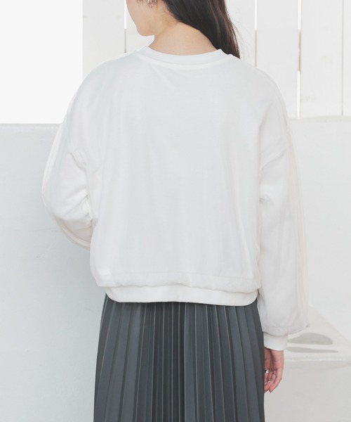 Honeys(ハニーズ)の「チュールゆるトップス(Tシャツ/カットソー・レディース・ブラック/アイボリー/ラベンダー/杢グレー・S/M/L)」の14枚目の写真