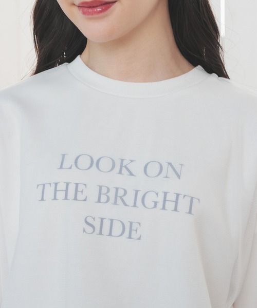 Honeys(ハニーズ)の「チュールゆるトップス(Tシャツ/カットソー・レディース・ブラック/アイボリー/ラベンダー/杢グレー・S/M/L)」の15枚目の写真