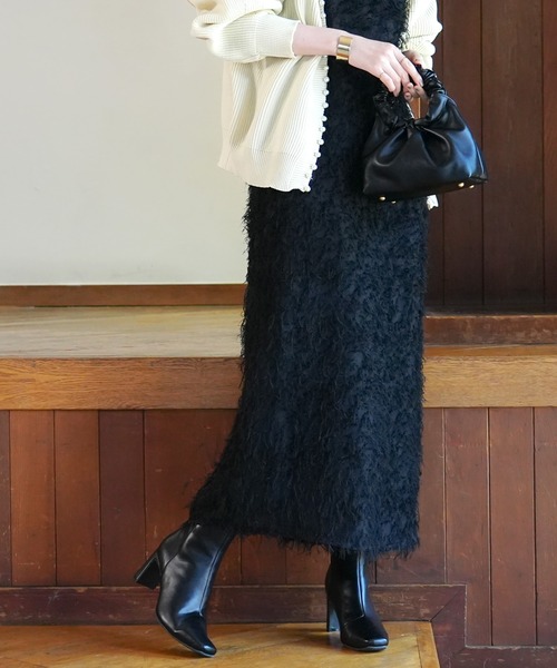 スクエアトゥ レートヒールショートブーツ/ミドルブーツ（ブーツ）｜AmiAmi（アミアミ）