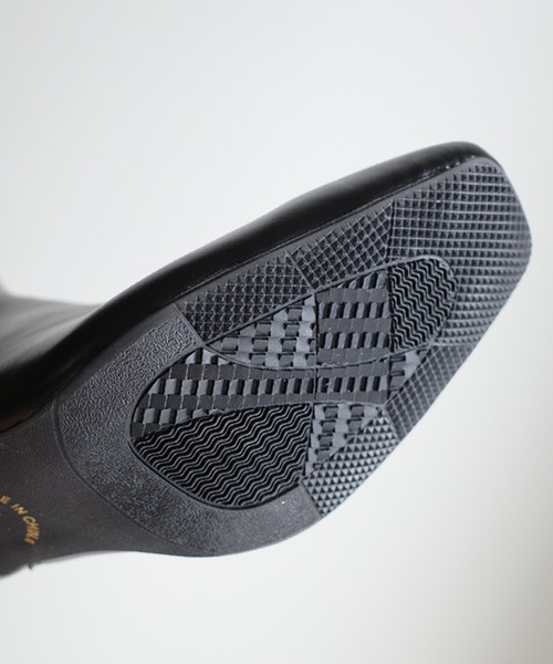 スクエアトゥ レートヒールショートブーツ/ミドルブーツ（ブーツ）｜AmiAmi（アミアミ）