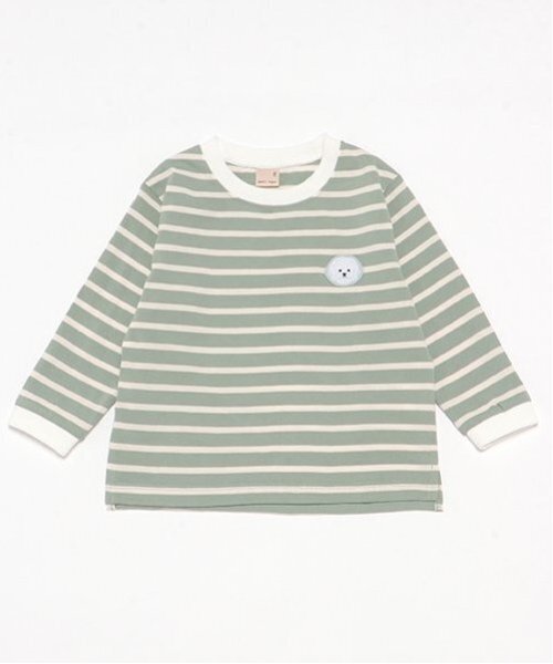 petit main（プティマイン）の「【プティプラ】BOYS長袖Tシャツ（Tシャツ/カットソー・キッズ・オフホワイト/ブルー/ライトグリーン/レッド/ネイビー/ブラック×ホワイト/エメラルド/マルチ/トップグレー/ライトベージュ・80ｃｍ/90cm/100cm/110cm/120cm/130cm）」の7枚目の写真