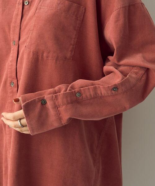 YECCA VECCA（イェッカヴェッカ）の「コーデュロイバック釦デザインシャツ（シャツ/ブラウス・レディース・ピンク/グレイッシュベージュ/チャコールグレー・FREE）」の18枚目の写真