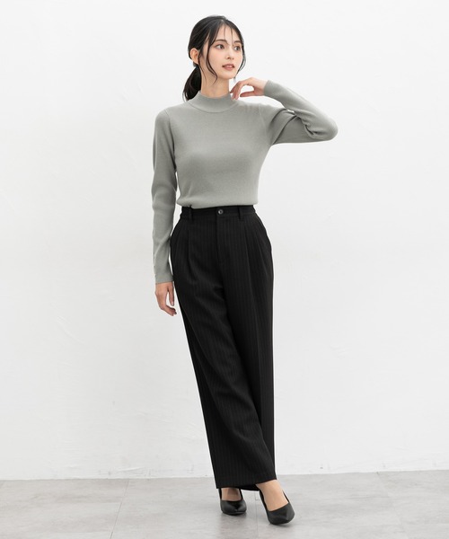 Honeys（ハニーズ）の「袖口金釦リブニット（ニット/セーター・レディース・レッド/グリーン/ブラック×ベージュ/アイボリー/ブラック/ホワイト×ブラック/杢グレー・S/M/L/LL）」の17枚目の写真