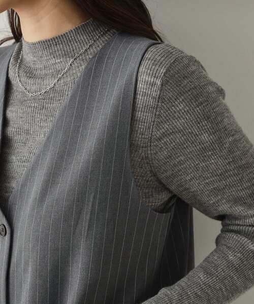 OPAQUE.CLIP（オペークドットクリップ）の「◆2WAY Vネックジャンパースカート【洗える】（ワンピース・レディース・ブラック/グレー系2・36/38/40）」の15枚目の写真