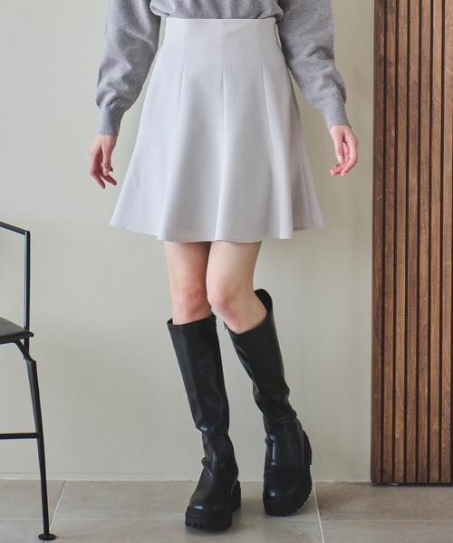 31 Sons de mode（トランテアン　ソン　ドゥ　モード）の「ハイウエストミニスカート（スカート・レディース・ライトグレー/ピンク/ブラック・36/38）」の2枚目の写真