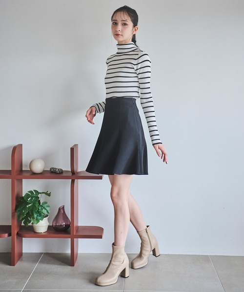 31 Sons de mode（トランテアン　ソン　ドゥ　モード）の「ハイウエストミニスカート（スカート・レディース・ライトグレー/ピンク/ブラック・36/38）」の10枚目の写真