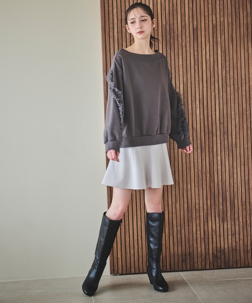 31 Sons de mode（トランテアン　ソン　ドゥ　モード）の「ハイウエストミニスカート（スカート・レディース・ライトグレー/ピンク/ブラック・36/38）」の17枚目の写真