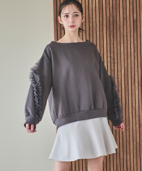 31 Sons de mode（トランテアン　ソン　ドゥ　モード）の「ハイウエストミニスカート（スカート・レディース・ライトグレー/ピンク/ブラック・36/38）」の14枚目の写真