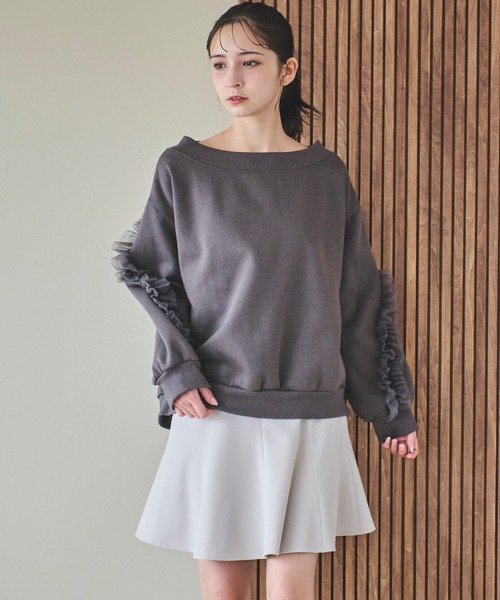 31 Sons de mode（トランテアン　ソン　ドゥ　モード）の「ハイウエストミニスカート（スカート・レディース・ライトグレー/ピンク/ブラック・36/38）」の15枚目の写真