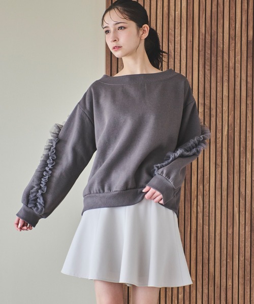 31 Sons de mode（トランテアン　ソン　ドゥ　モード）の「ハイウエストミニスカート（スカート・レディース・ライトグレー/ピンク/ブラック・36/38）」の16枚目の写真