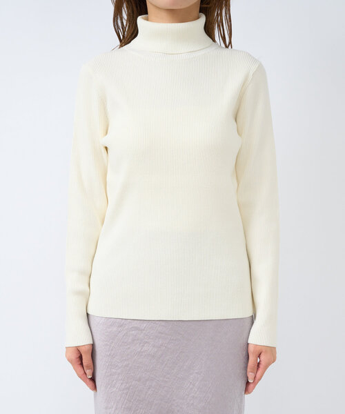 La boutique BonBon(ラブティックボンボン)の「【miki監修カラーあり・チクチクしない!】リブタートルニット(ニット/セーター・レディース・オフホワイト/ブラック/ライトグレー/ピンク・FREE)」の18枚目の写真