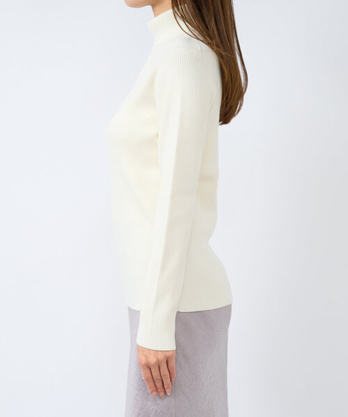La boutique BonBon(ラブティックボンボン)の「【miki監修カラーあり・チクチクしない!】リブタートルニット(ニット/セーター・レディース・オフホワイト/ブラック/ライトグレー/ピンク・FREE)」の19枚目の写真