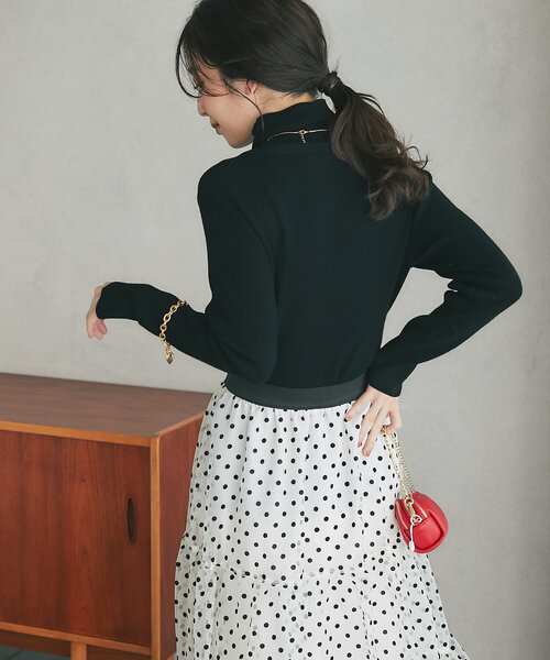 La boutique BonBon(ラブティックボンボン)の「【miki監修カラーあり・チクチクしない!】リブタートルニット(ニット/セーター・レディース・オフホワイト/ブラック/ライトグレー/ピンク・FREE)」の16枚目の写真