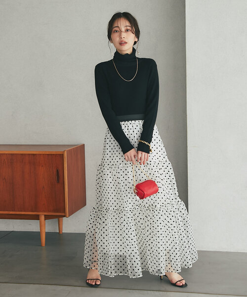 La boutique BonBon(ラブティックボンボン)の「【miki監修カラーあり・チクチクしない!】リブタートルニット(ニット/セーター・レディース・オフホワイト/ブラック/ライトグレー/ピンク・FREE)」の17枚目の写真