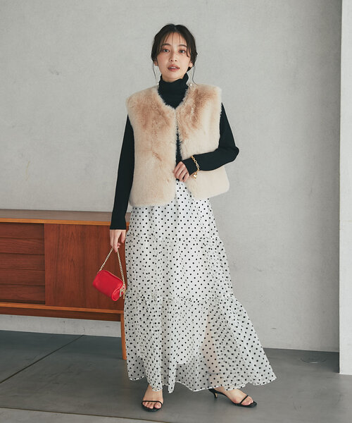 La boutique BonBon(ラブティックボンボン)の「【miki監修カラーあり・チクチクしない!】リブタートルニット(ニット/セーター・レディース・オフホワイト/ブラック/ライトグレー/ピンク・FREE)」の6枚目の写真