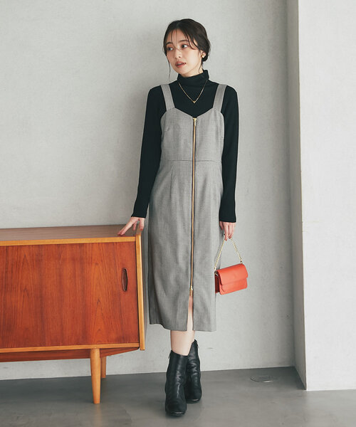 La boutique BonBon(ラブティックボンボン)の「【miki監修カラーあり・チクチクしない!】リブタートルニット(ニット/セーター・レディース・オフホワイト/ブラック/ライトグレー/ピンク・FREE)」の9枚目の写真
