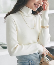 【miki監修カラーあり・チクチクしない!】リブタートルニット