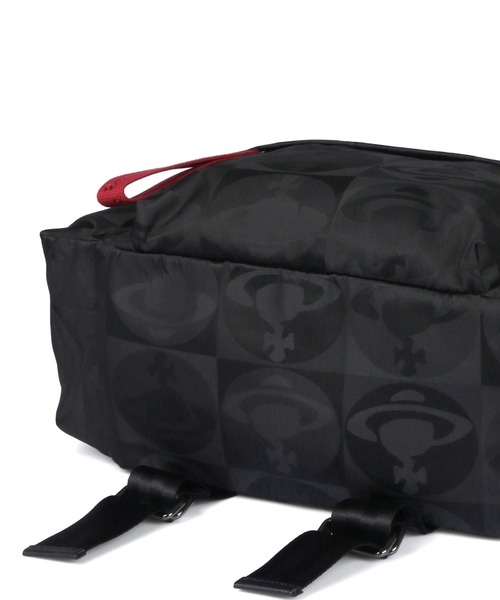 【極美品・保存袋付き✨】ヴィヴィアン チェッカー ORBリュック ナイロン 黒 Vivienne Westwood ACCESSORIES（ヴィヴィアンウエストウッド