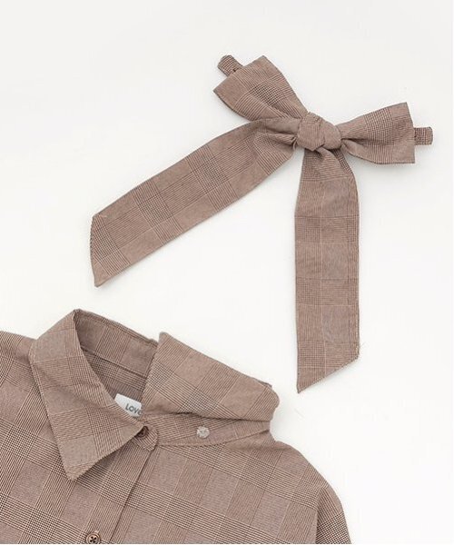LOVETOXIC（ラブトキシック）の「ボウタイブラウス（シャツ/ブラウス・キッズ・ブラウン/グレー/オフホワイト・S/M/L）」の6枚目の写真